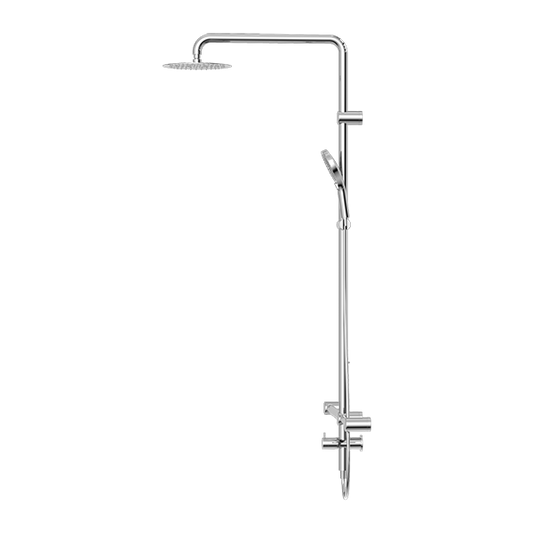 MECCA CARE 32MM T BAR GRAB RAIL 1100X750MM TWIN SHOWER SET CHROME