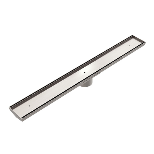 TILE INSERT V CHANNEL 900X106MM FLOOR GRATE 90MM OUTLET BRUSHED NICKEL