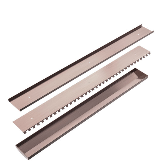 TILE INSERT V CHANNEL 900X106MM FLOOR GRATE 80MM OUTLET BRUSHED BRONZE