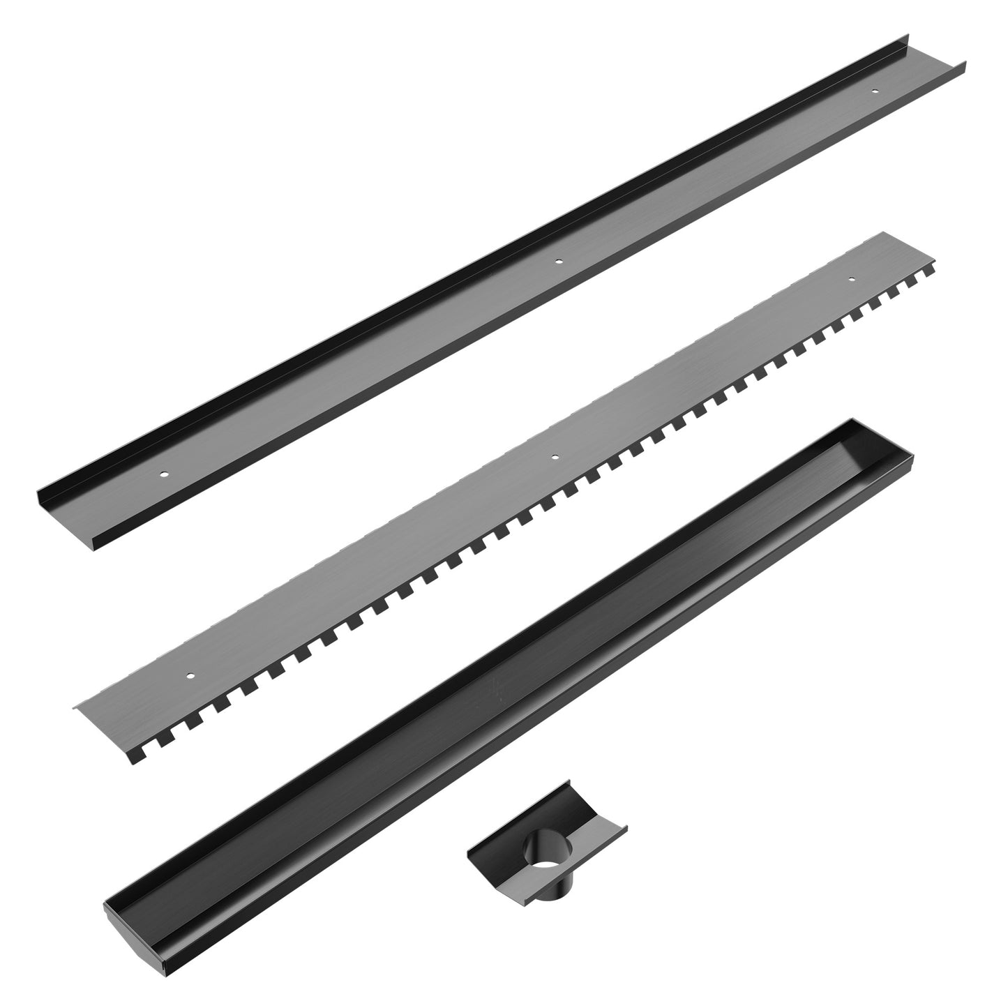 TILE INSERT V CHANNEL 900X82MM FLOOR GRATE 50MM OUTLET GUN METAL