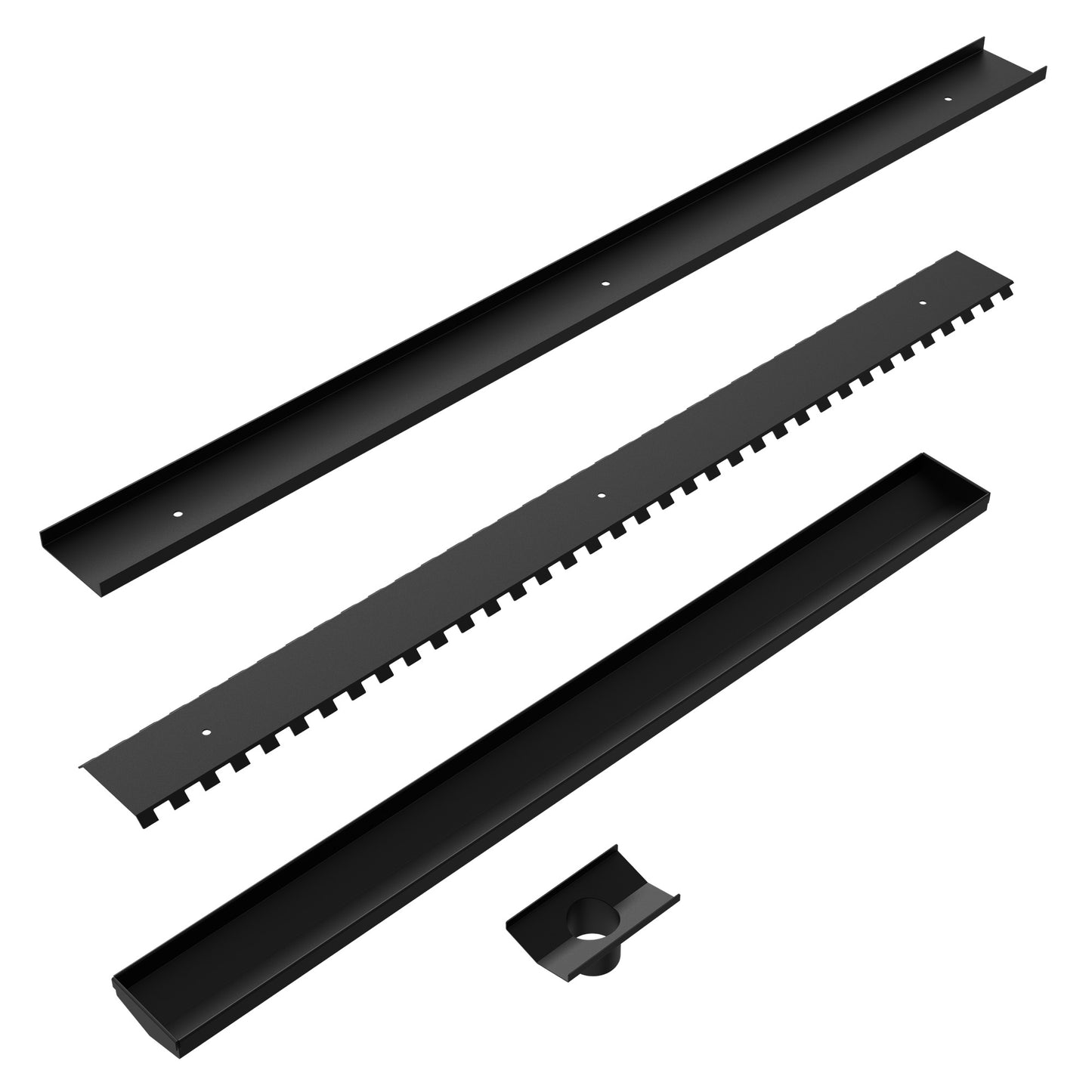 TILE INSERT V CHANNEL 900X82MM FLOOR GRATE 50MM OUTLET MATTE BLACK