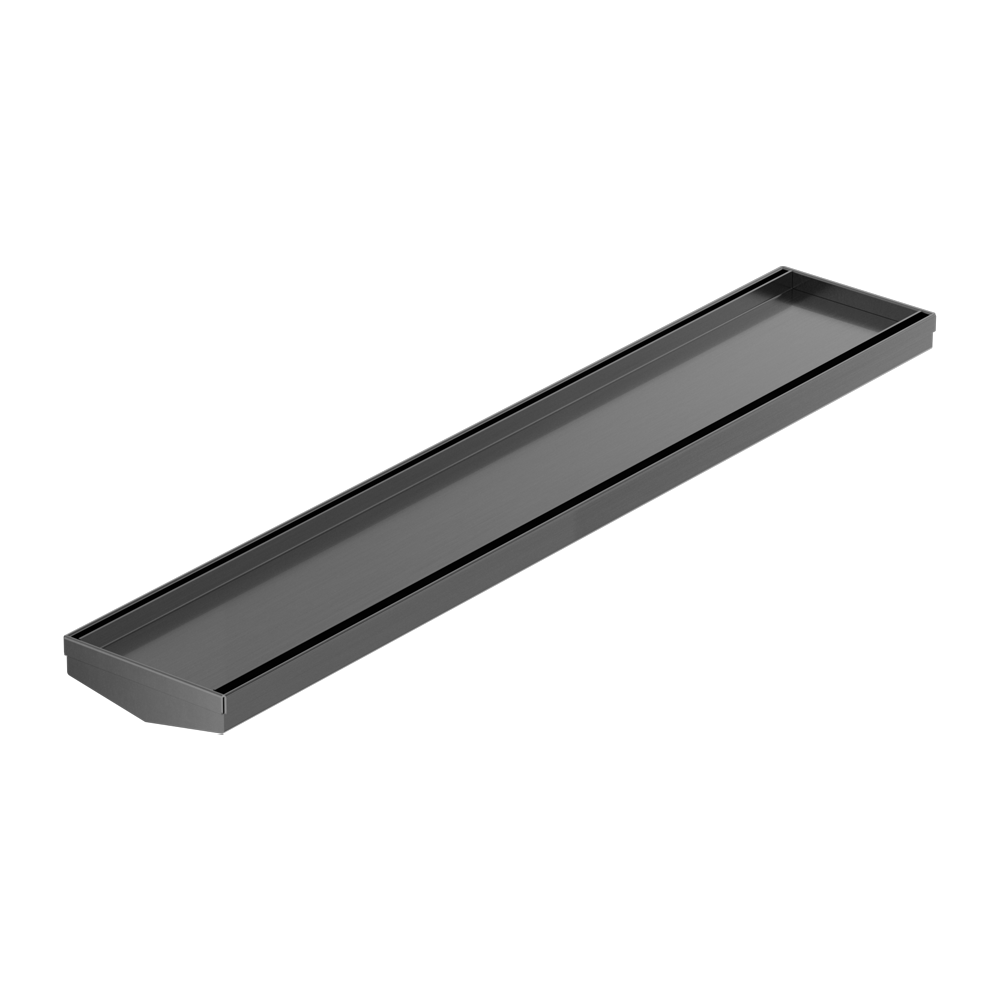 TILE INSERT V CHANNEL 600X106MM FLOOR GRATE WITHOUT OUTLET GUN METAL