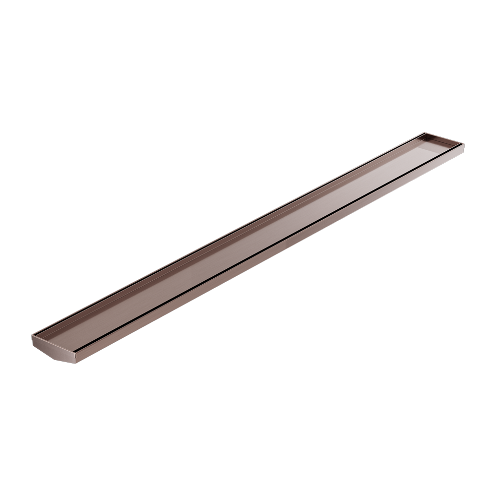 TILE INSERT V CHANNEL 1200X106MM FLOOR GRATE WITHOUT OUTLET BRUSHED BRONZE