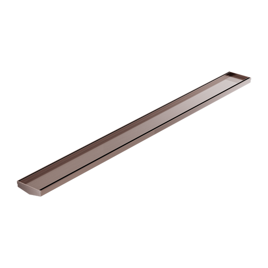 TILE INSERT V CHANNEL 1200X106MM FLOOR GRATE WITHOUT OUTLET BRUSHED BRONZE