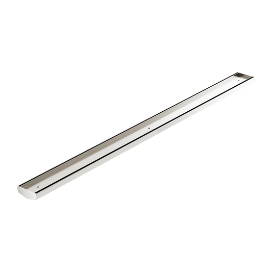 TILE INSERT V CHANNEL 1200X82MM FLOOR GRATE WITHOUT OUTLET BRUSHED NICKEL