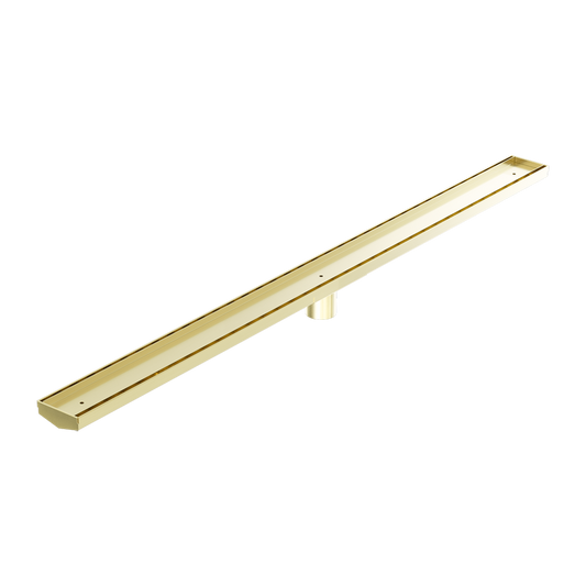 TILE INSERT V CHANNEL 1200X82MM FLOOR GRATE 50MM OUTLET BRUSHED GOLD