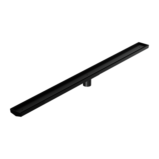 TILE INSERT V CHANNEL 1200X82MM FLOOR GRATE 50MM OUTLET MATTE BLACK