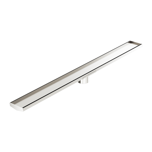 TILE INSERT V CHANNEL 1200X106MM FLOOR GRATE 80MM OUTLET BRUSHED NICKEL
