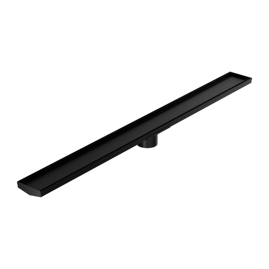 TILE INSERT V CHANNEL 1200X106MM FLOOR GRATE 80MM OUTLET MATTE BLACK