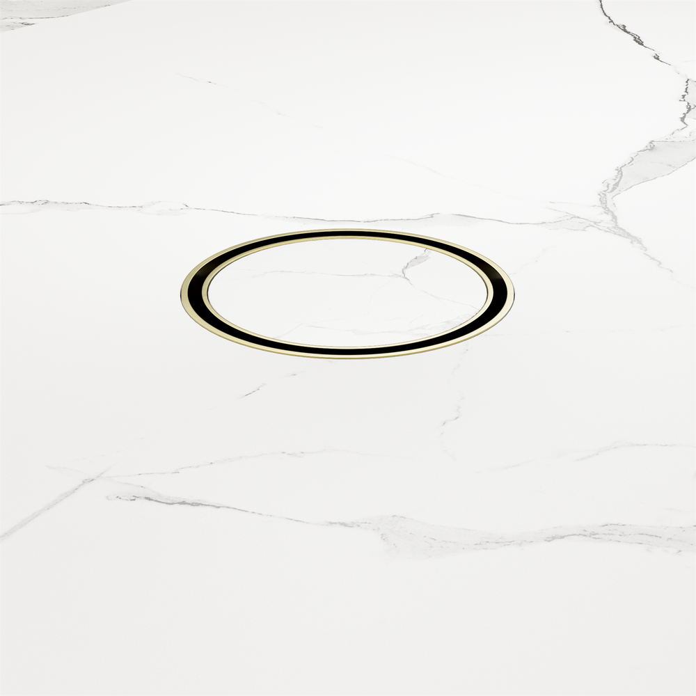 100MM Round Tile Insert Floor Waste 50MM Outlet Brushed Gold — Gold & Brass, Floor Wastes & Drains