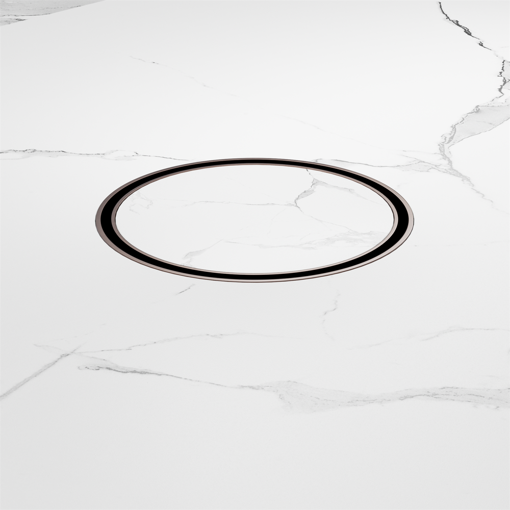 130MM Round Tile Insert Floor Waste 80MM Outlet Brushed Bronze — Floor Wastes & Drains