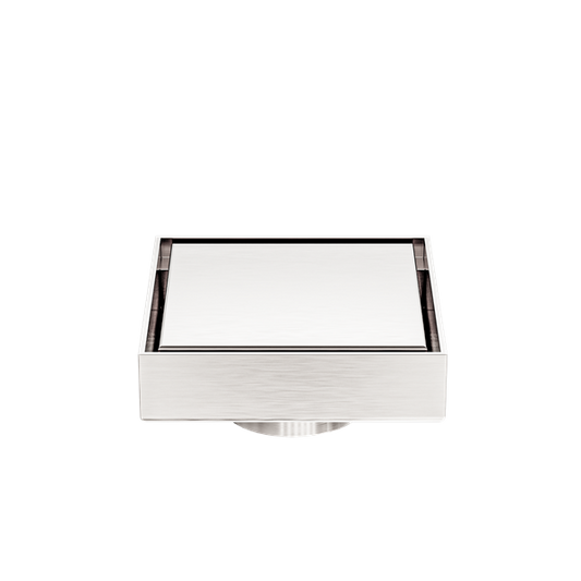 100MM SQUARE TILE INSERT FLOOR WASTE 50MM OUTLET BRUSHED NICKEL