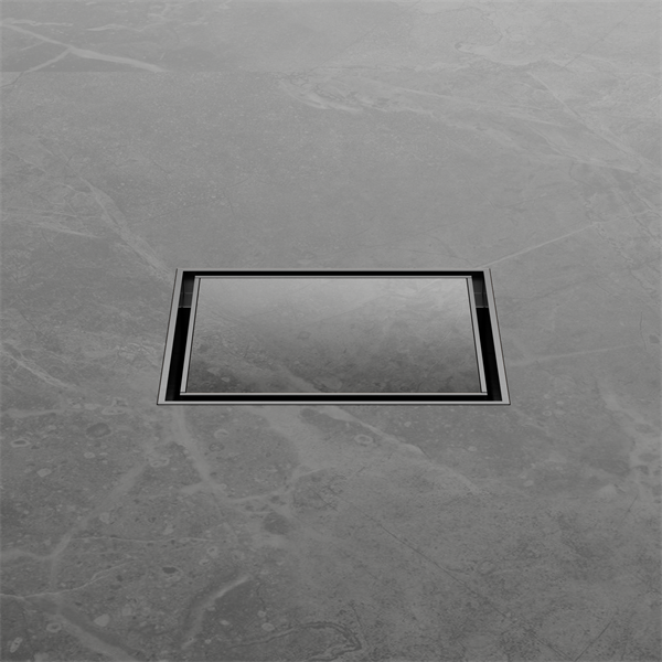100MM SQUARE TILE INSERT FLOOR WASTE 50MM OUTLET GUN METAL