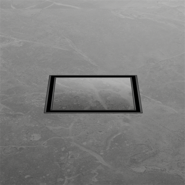 100MM SQUARE TILE INSERT FLOOR WASTE 50MM OUTLET MATTE BLACK