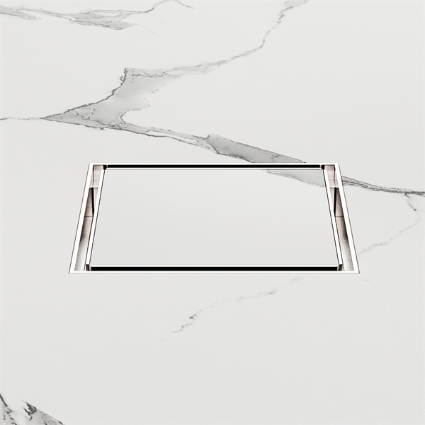 100MM SQUARE TILE INSERT FLOOR WASTE 80MM OUTLET BRUSHED NICKEL