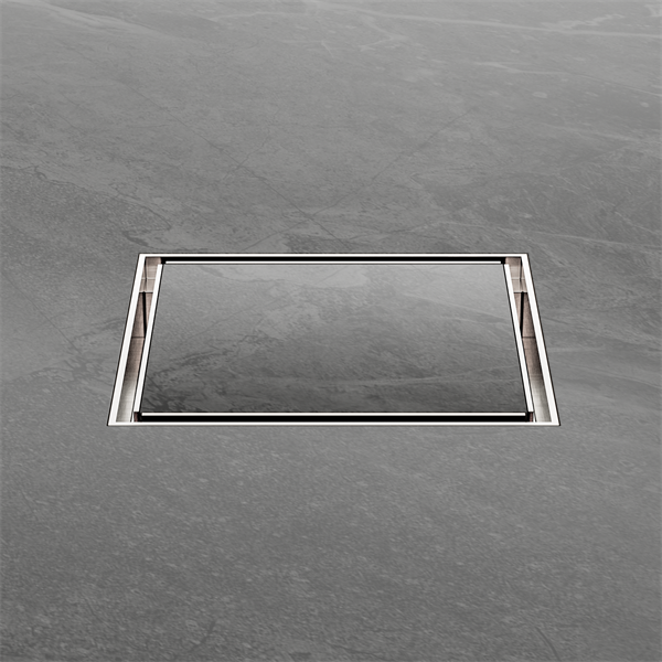 100MM SQUARE TILE INSERT FLOOR WASTE 80MM OUTLET BRUSHED NICKEL
