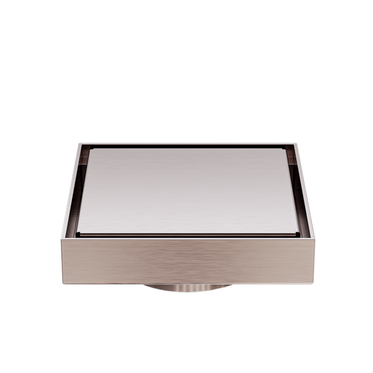 100MM SQUARE TILE INSERT FLOOR WASTE 80MM OUTLET BRUSHED BRONZE