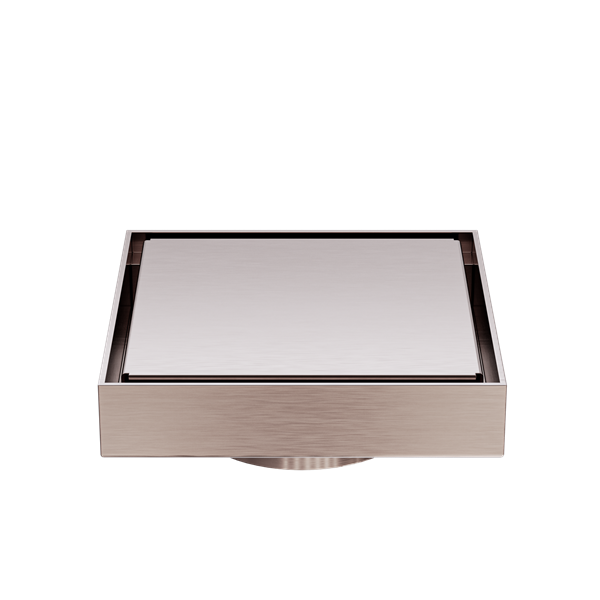 130MM SQUARE TILE INSERT FLOOR WASTE 80MM OUTLET BRUSHED BRONZE