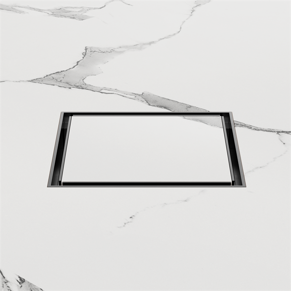 100MM SQUARE TILE INSERT FLOOR WASTE 80MM OUTLET GUN METAL
