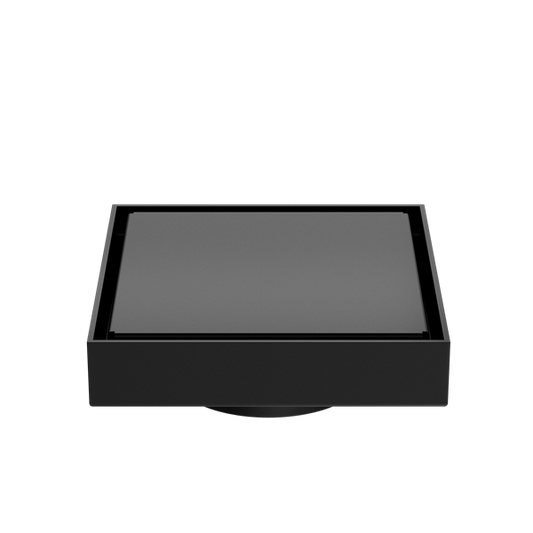 100MM SQUARE TILE INSERT FLOOR WASTE 80MM OUTLET MATTE BLACK