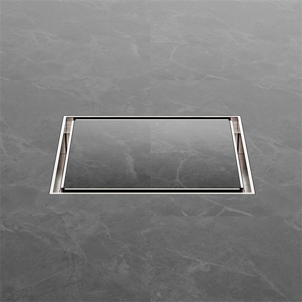 130MM SQUARE TILE INSERT FLOOR WASTE 100MM OUTLET BRUSHED NICKEL