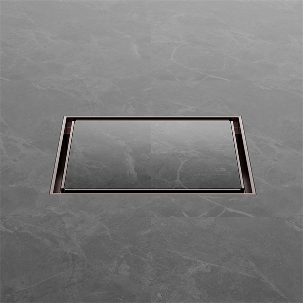 130MM SQUARE TILE INSERT FLOOR WASTE 100MM OUTLET BRUSHED BRONZE