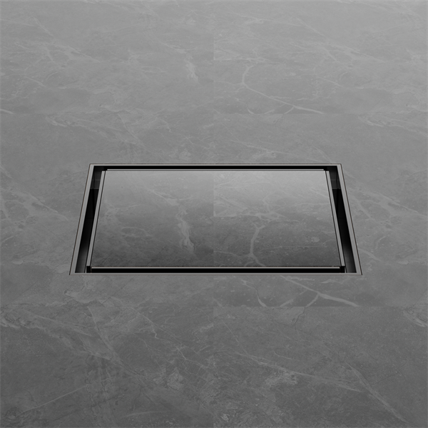 130MM SQUARE TILE INSERT FLOOR WASTE 100MM OUTLET GUN METAL