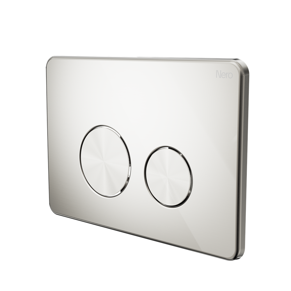 IN WALL TOILET PUSH PLATE BRUSHED NICKEL