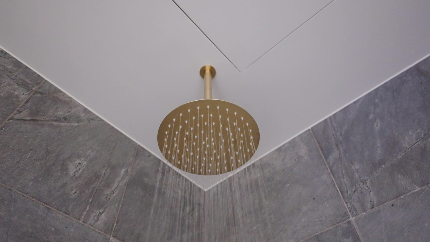 ROUND CEILING ARM 100MM/300MM LENGTH BRUSHED GOLD