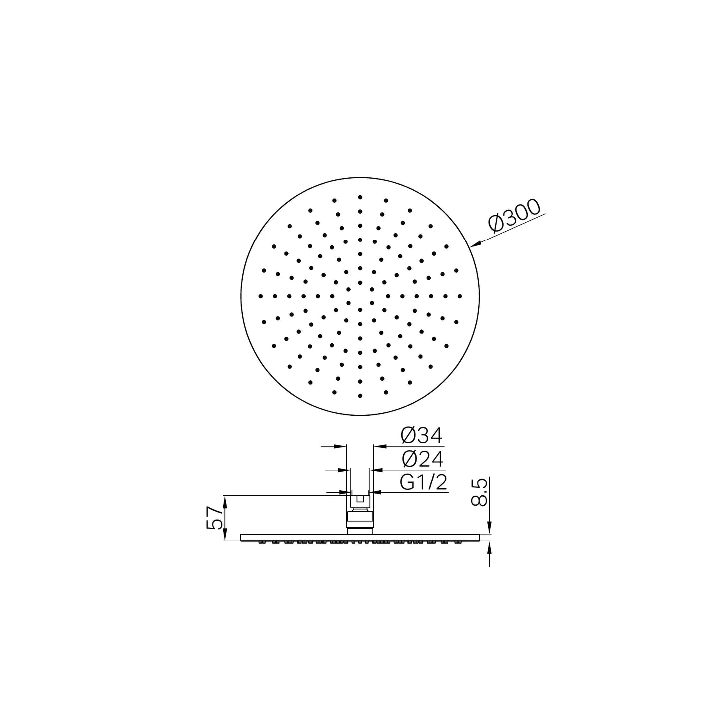 300MM Round Shower Head Tumbled Antique Brass — Gold & Brass