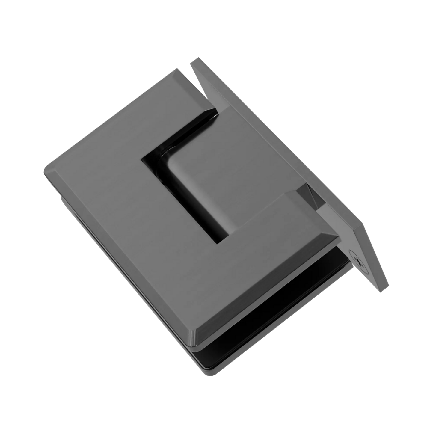 90 DEGREE GLASS TO WALL SHOWER HINGE 10MM GLASS GUN METAL