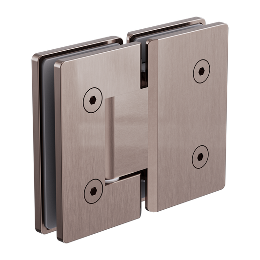 180 DEGREE GLASS TO GLASS SHOWER HINGE 10MM GLASS BRUSHED BRONZE