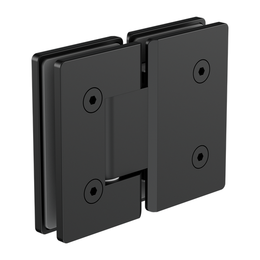 180 DEGREE GLASS TO GLASS SHOWER HINGE 10MM GLASS MATTE BLACK