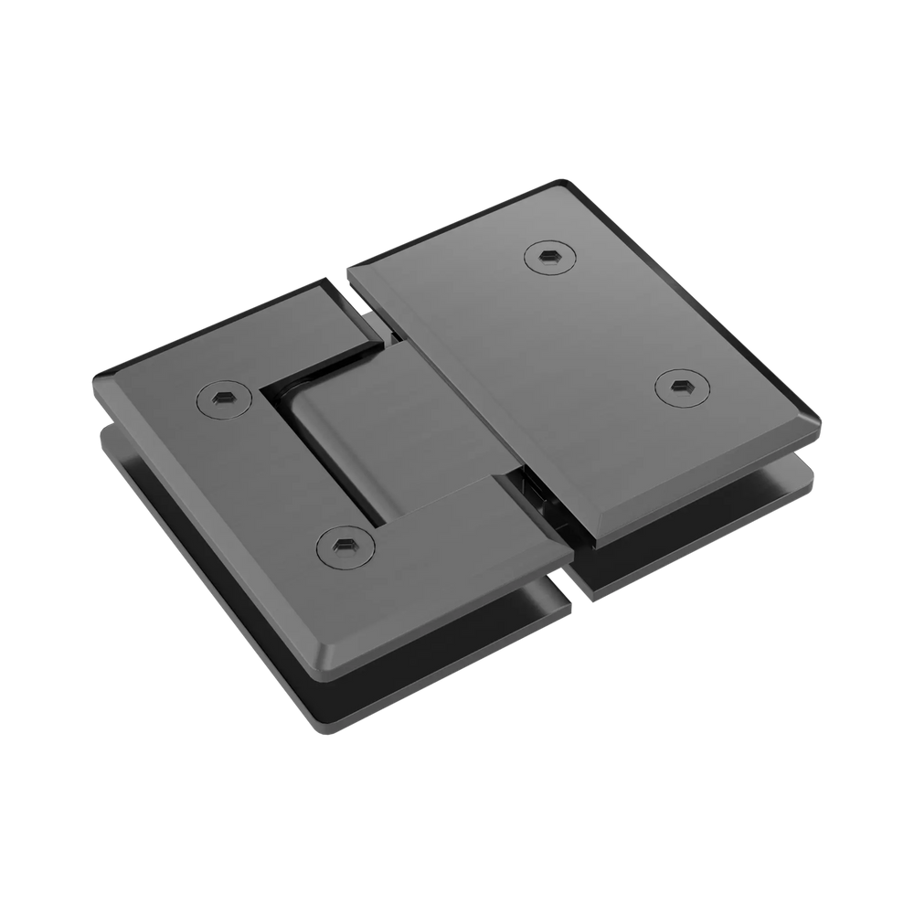 180 DEGREE GLASS TO GLASS SHOWER HINGE 10MM GLASS GUN METAL