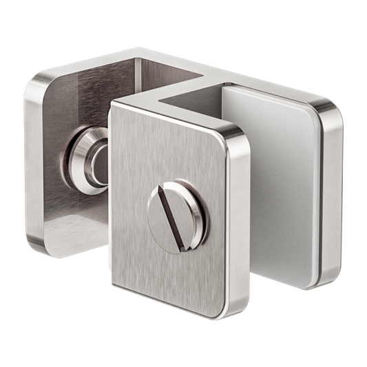 OVER-PANEL GLASS TO GLASS FITTING 10MM GLASS BRUSHED NICKEL