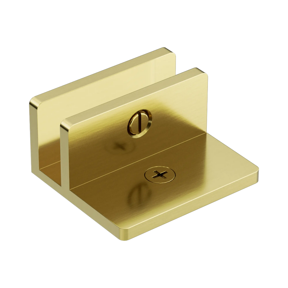 SHOWER F BRACKET 10MM GLASS BRUSHED GOLD