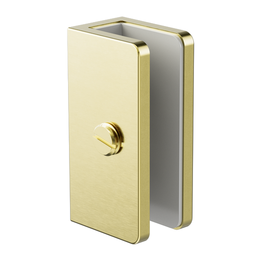 SHOWER U BRACKET 10MM GLASS BRUSHED GOLD