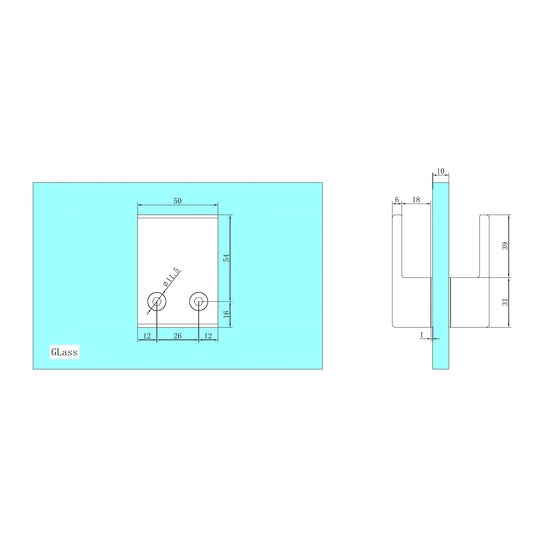 SQUARE SHOWER KNOB HANDLE GUN METAL