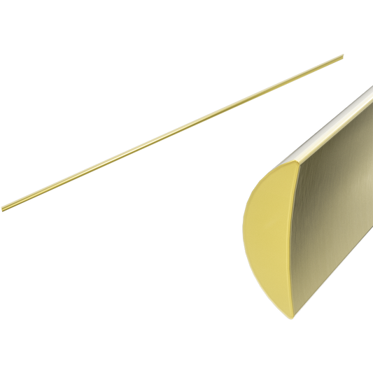 HALF ROUND WATER SEAL RAIL 750MM BRUSHED GOLD