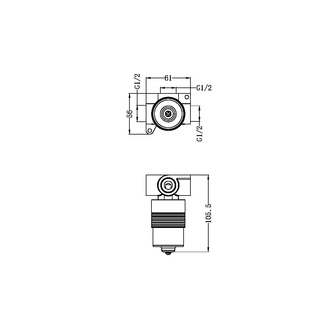SS316L 35MM PREMIUM UNIVERSAL SHOWER MIXER BODY ONLY (NRUB006)