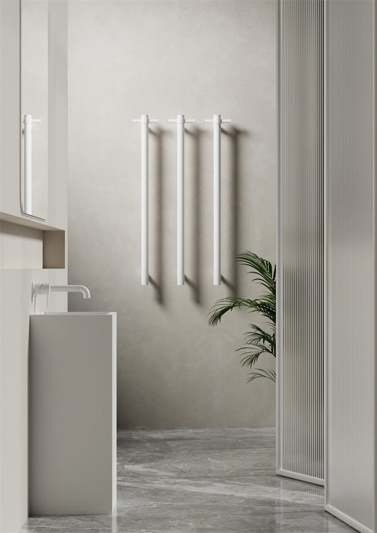 NON-HEATED VERTICAL TOWEL RAIL 900MM MATTE WHITE
