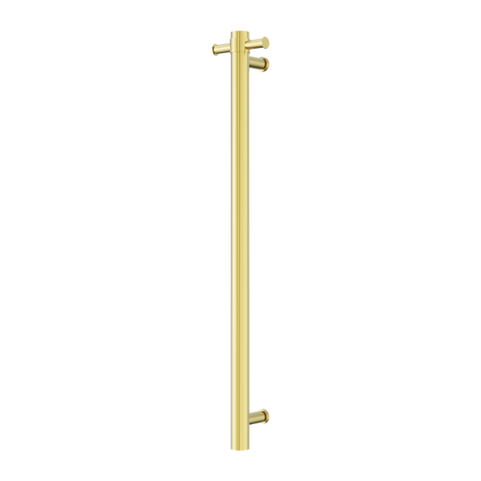 MECCA 240V SINGLE VERTICAL HEATED TOWEL RAIL BRUSHED GOLD