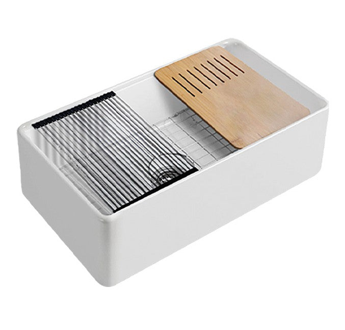 Orta Fireclay Buttler Workstation Sink 835mm LK-S-OFFC835 — Fireclay & Ceramic, Kitchen Sinks