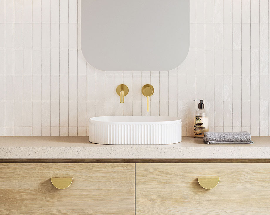 Timberline Oval Flute Basin White Matt