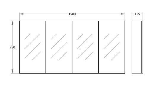 Alpha PVC Shaving Cabinets LK-ALSV1500
