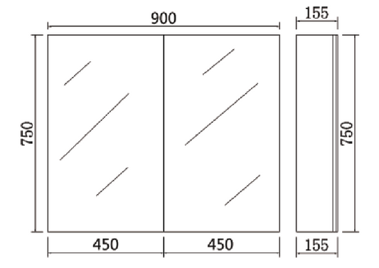 Alpha PVC Shaving Cabinets LK-ALSV900