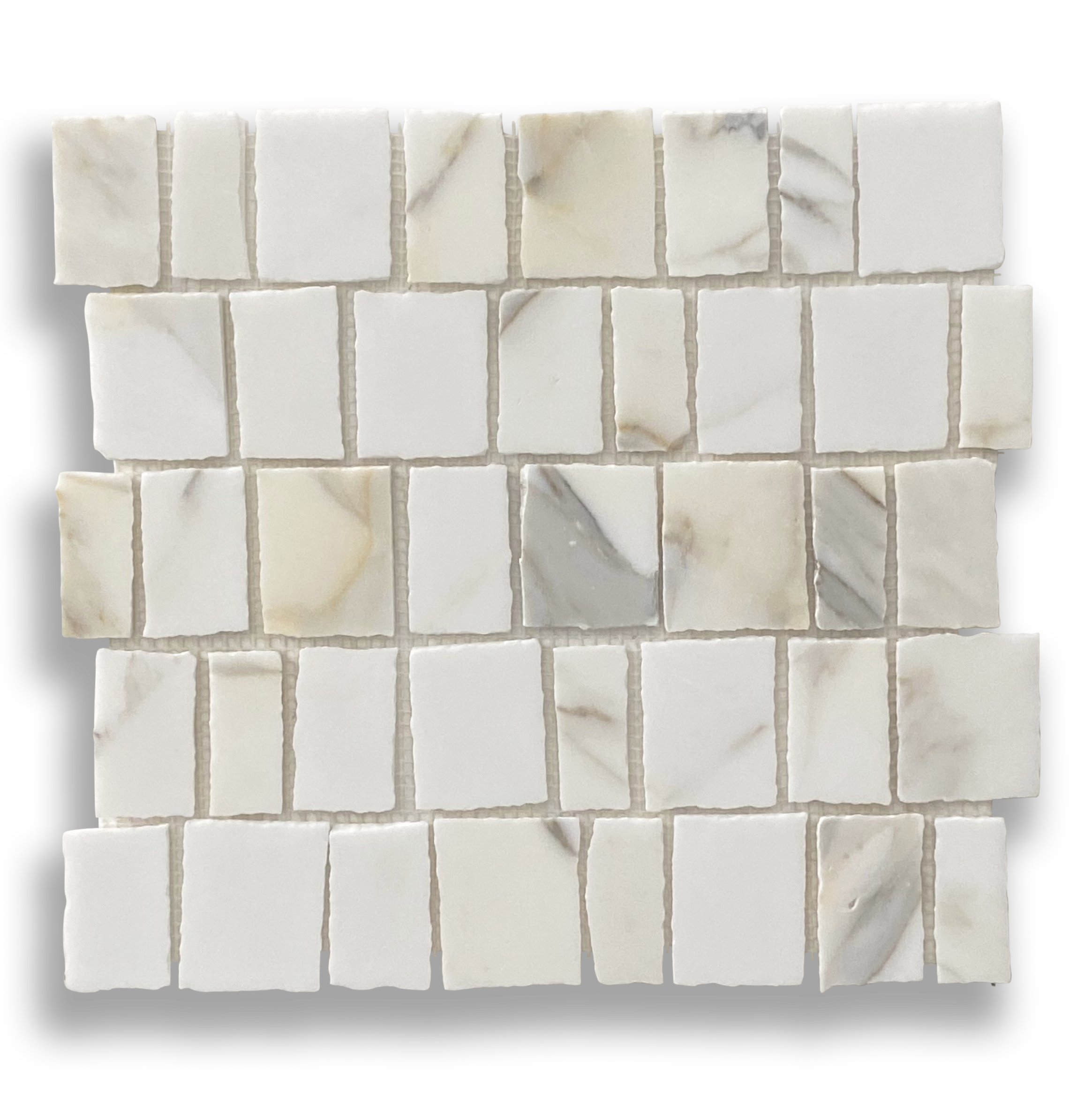 PACIANO CALACATTA GOLD NATURAL STONE ARTISAN CUT MOSAIC TILE