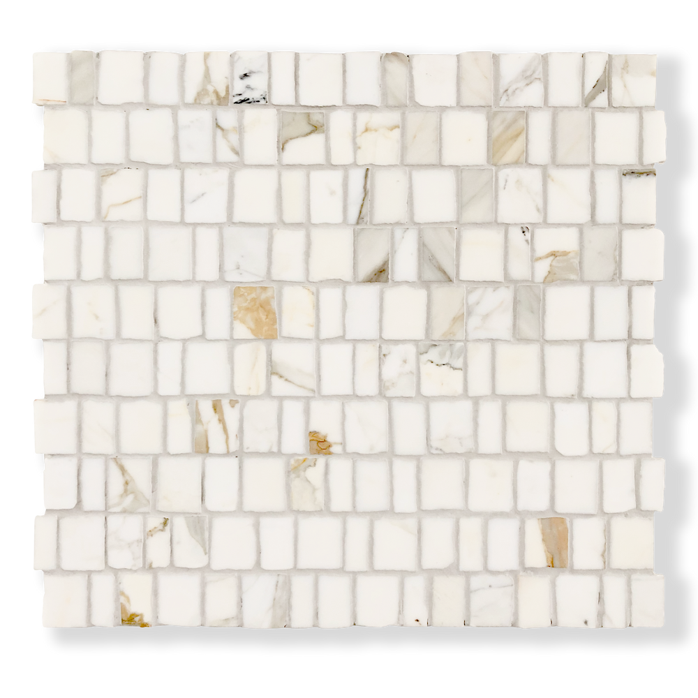 PACIANO CALACATTA GOLD NATURAL STONE ARTISAN CUT MOSAIC TILE
