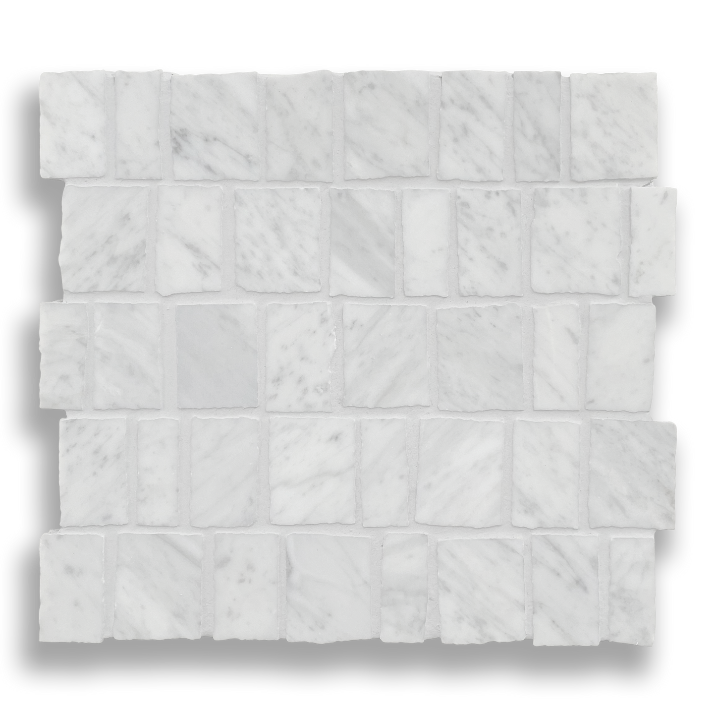 PACIANO CARRARA NATURAL STONE ARTISAN CUT MOSAIC TILE