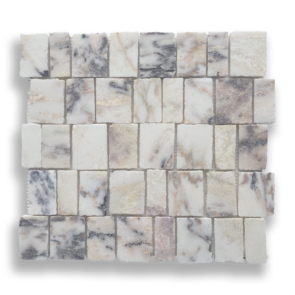 PACIANO VIOLA ORO NATURAL STONE ARTISAN CUT MOSAIC TILE